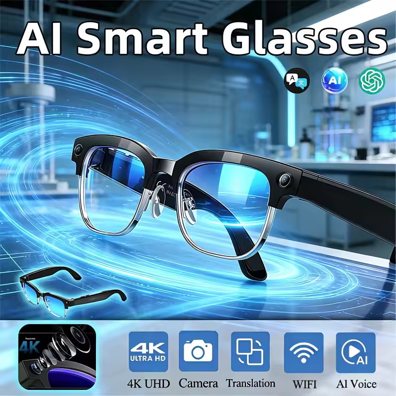 Audio Music Recording - 2026 Neue 8MP Ultra-Weitwinkel-HD-Kamera Smart-Brille mit