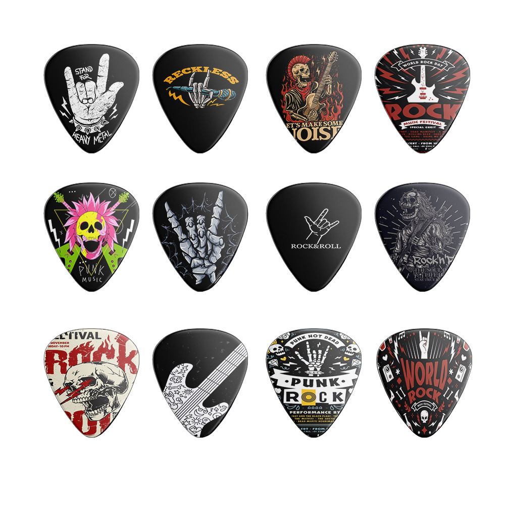 Electric Guitar Pick Pack - 12 Stück Gitarrenplektren 0,46 mm 0,71