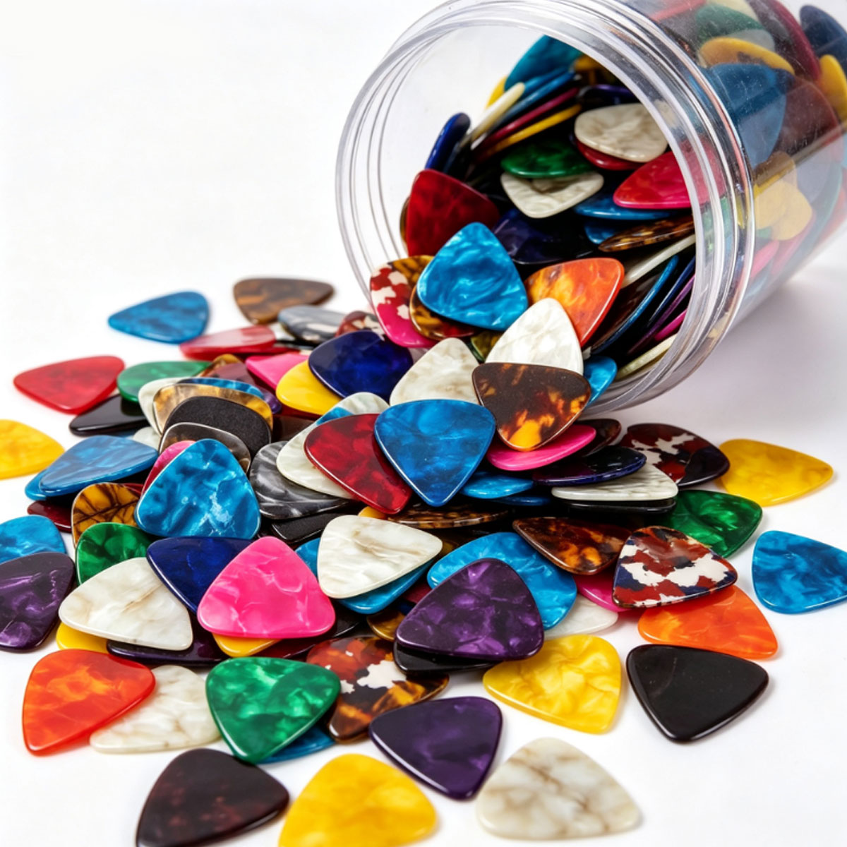 Electric Guitar Pick Pack - 84-teiliges 0,46mm Gemischtes Farbset Zelluloid-Gitarrenplektren für