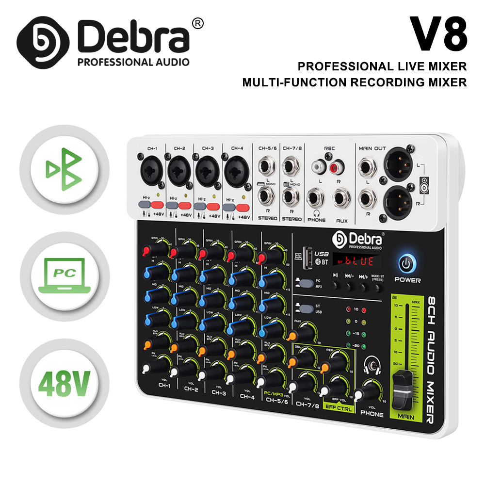 Debra V4/V8 Audio-Interface-Mi – Audio Mixer 4 Channel Bewertung und Preis