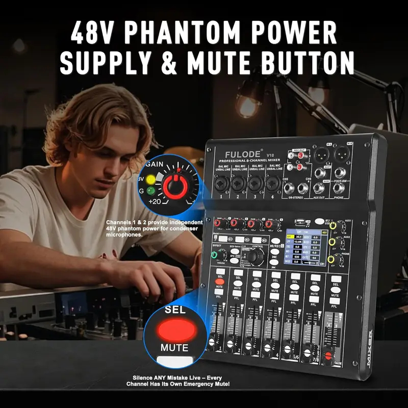 Fuluode 4/8-Kanal-Mischpult, A – Audio Mixer 4 Channel Bewertung und Preis