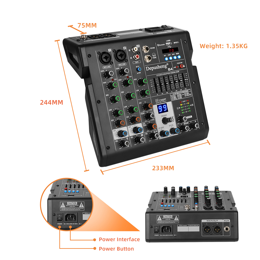 4-Kanal-Audiomischer, Audio-In – Audio Mixer 4 Channel Bewertung und Preis
