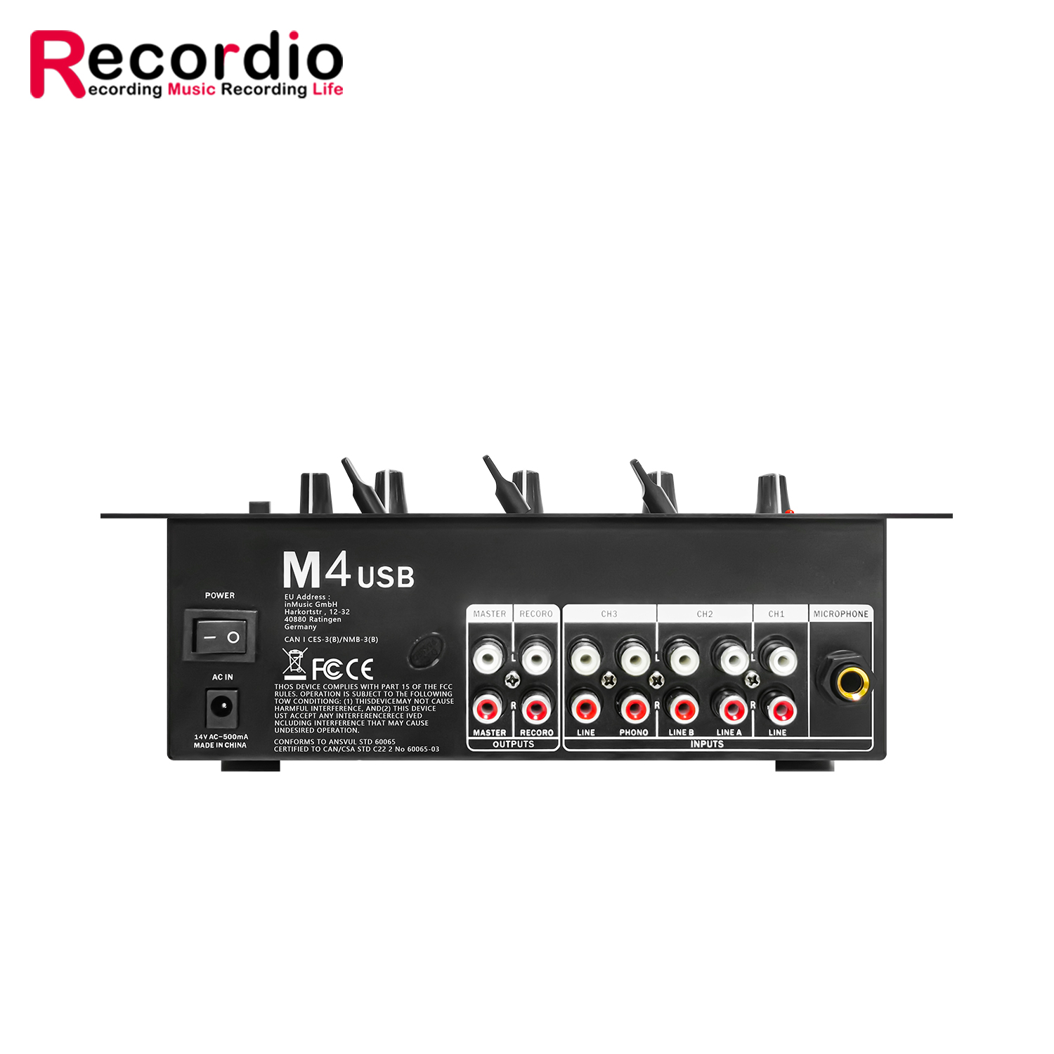 GAX-DM4 OEM Professioneller 4- – Audio Mixer 4 Channel Bewertung und Preis