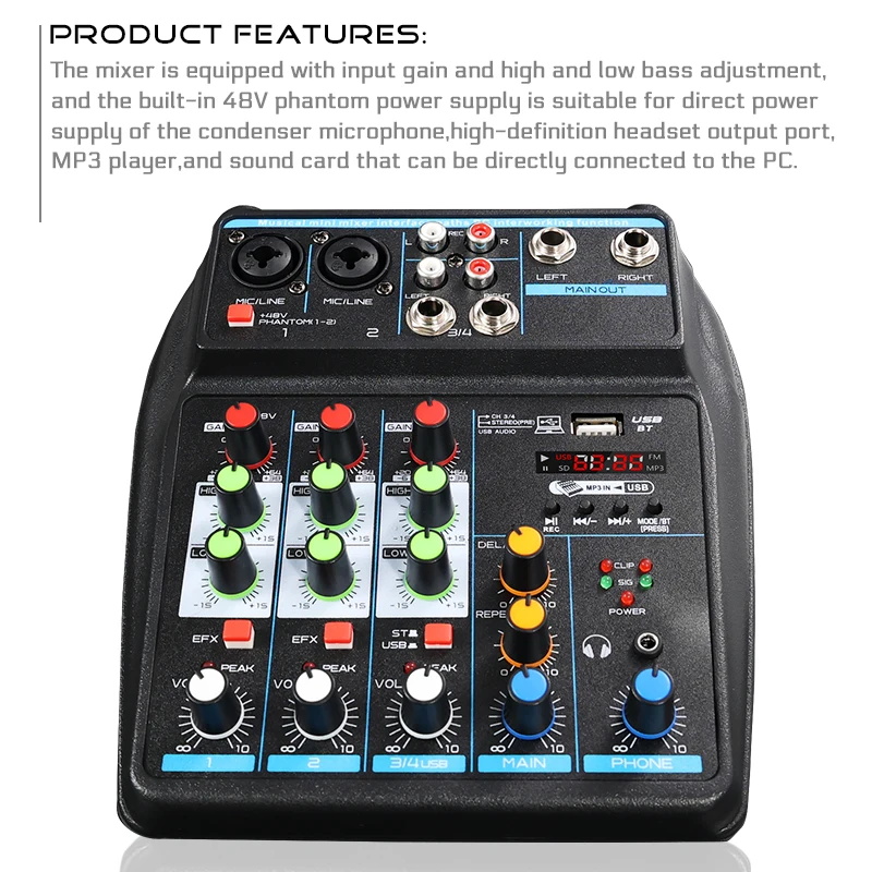 4-Kanal Mini USB Audio-Mischpu – Audio Mixer 4 Channel Bewertung und Preis